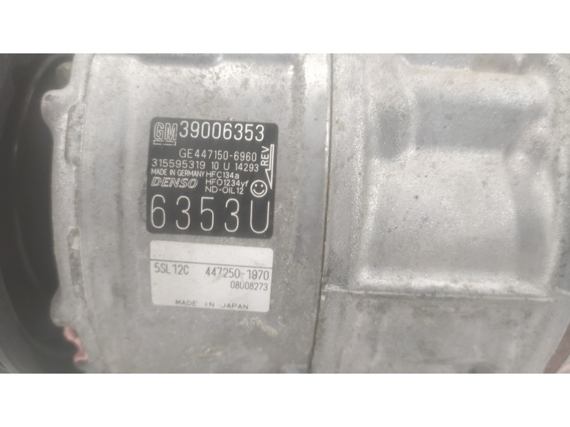 Recambio de compresor a/a para opel corsa e selective referencia OEM IAM 39006353  